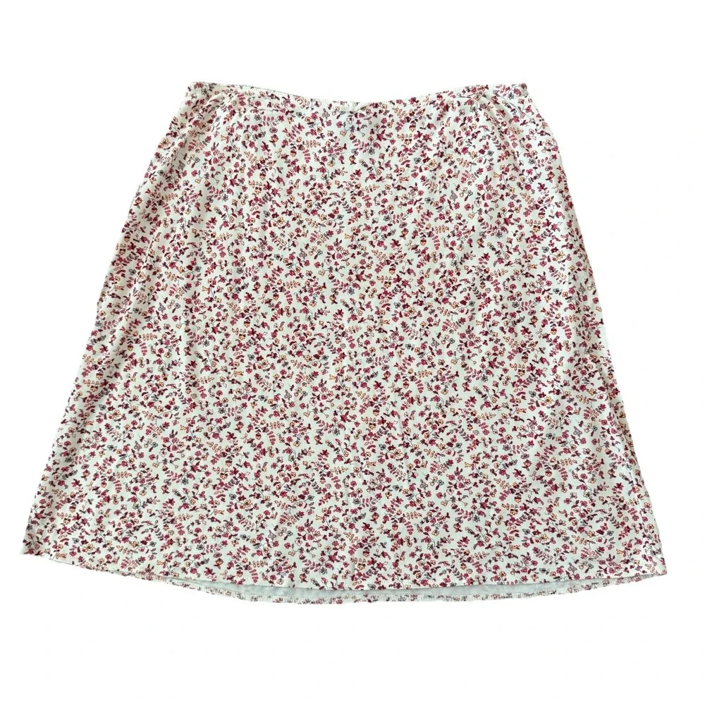 Vintage Y2K The Limited Mini Skirt‎ Womens Medium Pink Cream Floral Cottagecore